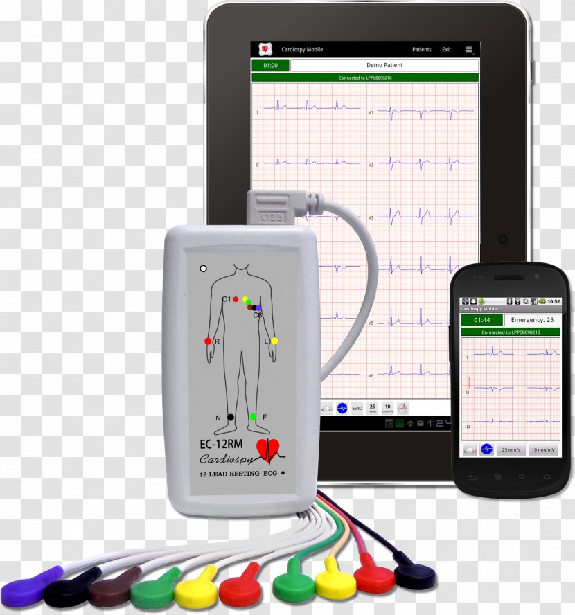 Electrocardiography Holter Monitor Wireless Ambulatory ECG Handheld Devices Medicine - Mobile Phones - Ecg Transparent PNG