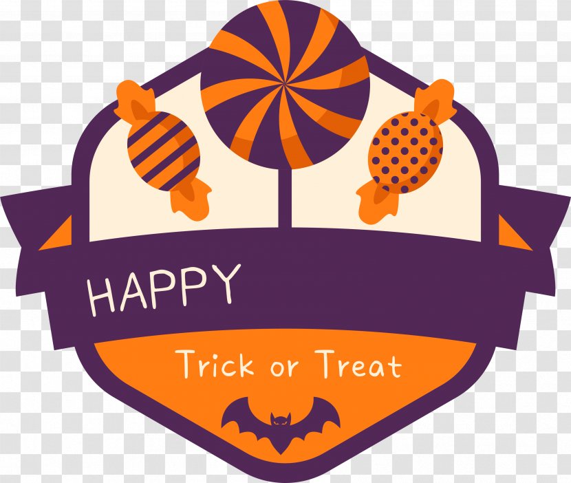 Halloween Trick-or-treating Candy Clip Art - Decorative Arts - Cartoon Label Transparent PNG