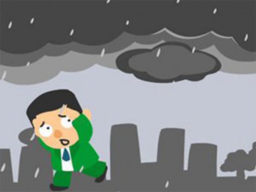 Rain Thunderstorm Cloudburst Cartoon Overcast - Typhoon - Urban Rainstorm Flood Control Transparent PNG