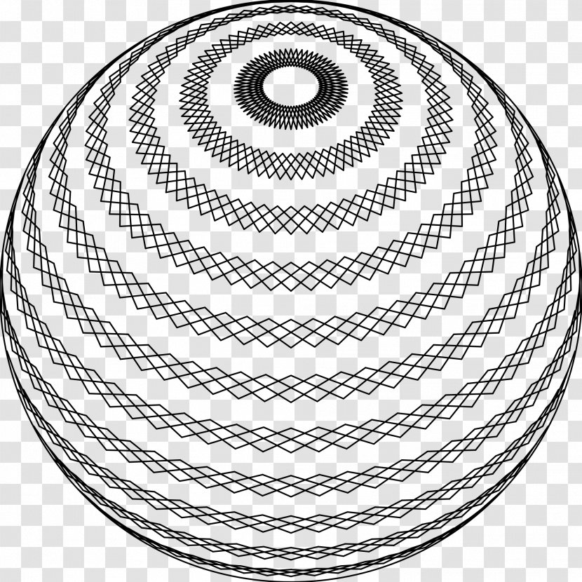 Circle Spiral Drawing Line - Black And White Transparent PNG