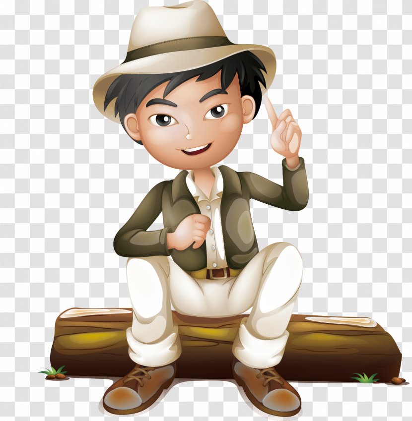 Cartoon Exploration Royalty-free Illustration - Child - The Sitting On Stakes Transparent PNG
