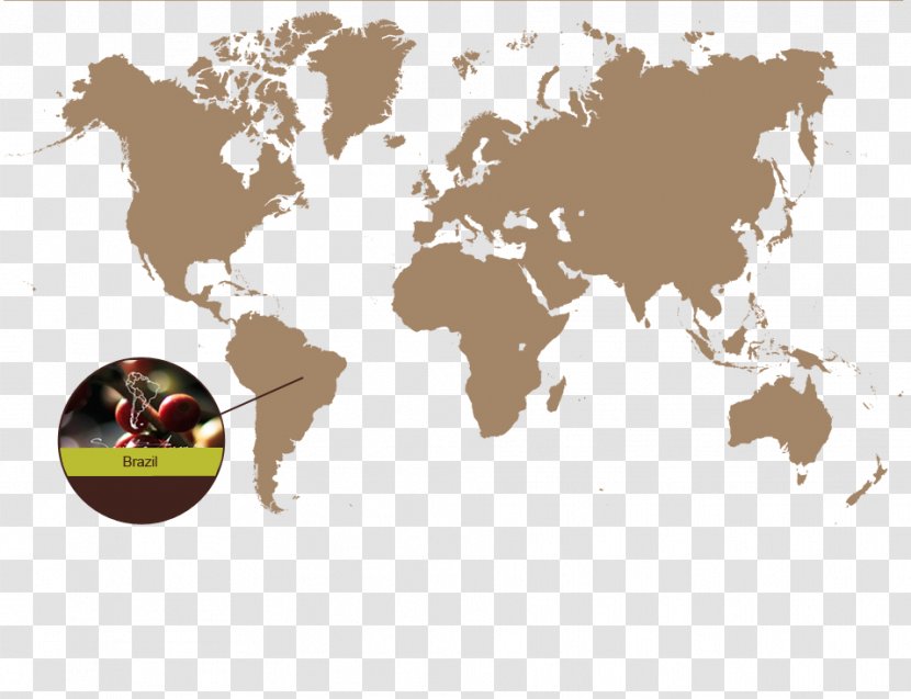 World Map Globe - Brazilian Coffee Transparent PNG