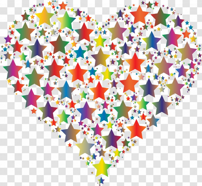 Heart Drawing Clip Art - Point - Colorful Stars Transparent PNG