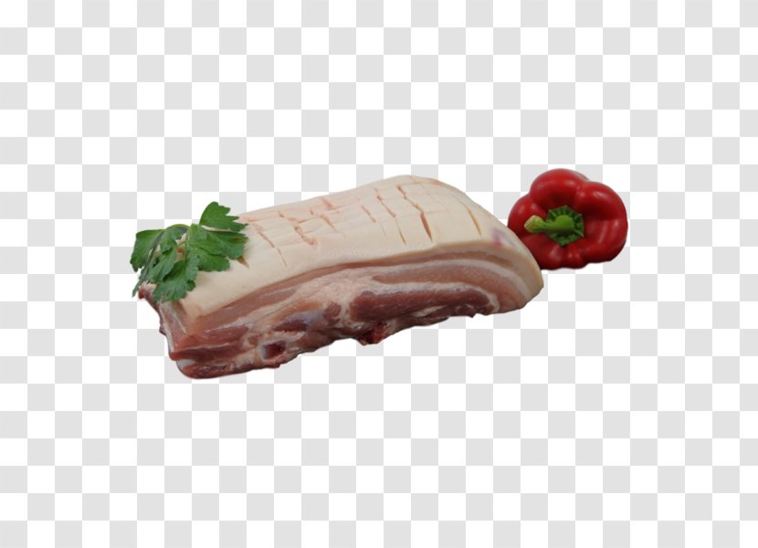 Bresaola Back Bacon Red Meat Animal Fat - Pork Belly Transparent PNG