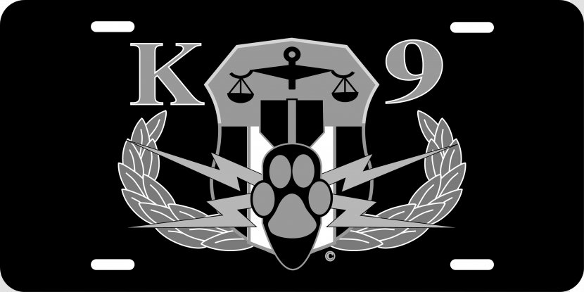 T-shirt Police Dog Logo - Black And White Transparent PNG