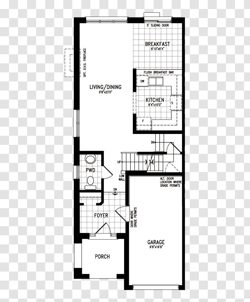 Floor Plan House Facade Price Kanata - Black And White - Ground Transparent PNG