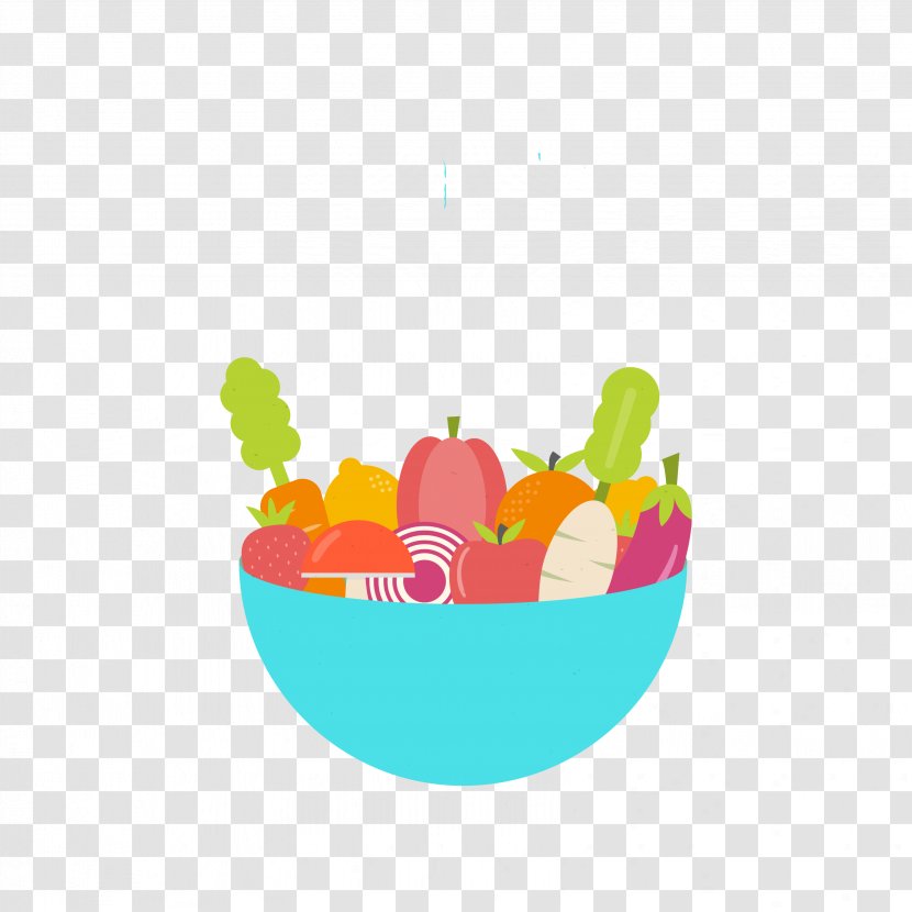 Fruit Vegetable Bowl Illustration - Vector Fruits And Vegetables Transparent PNG