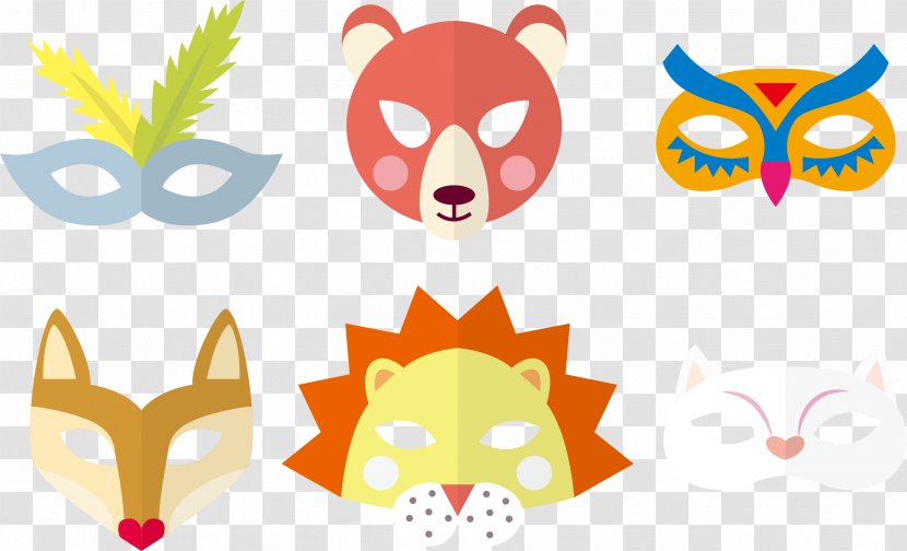 U513fu7ae5u9762u5177 Animal Mask Clip Art - Designer - Vector Masks Transparent PNG