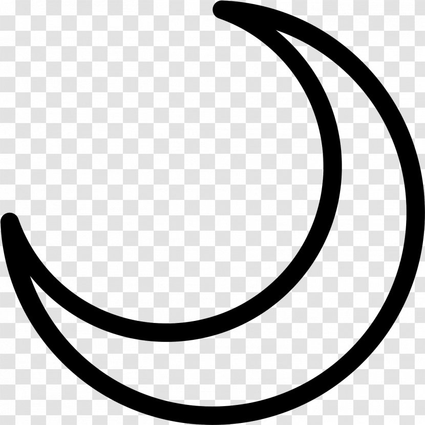 Crescent Moon Drawing - Full - Symbol Blackandwhite Transparent PNG