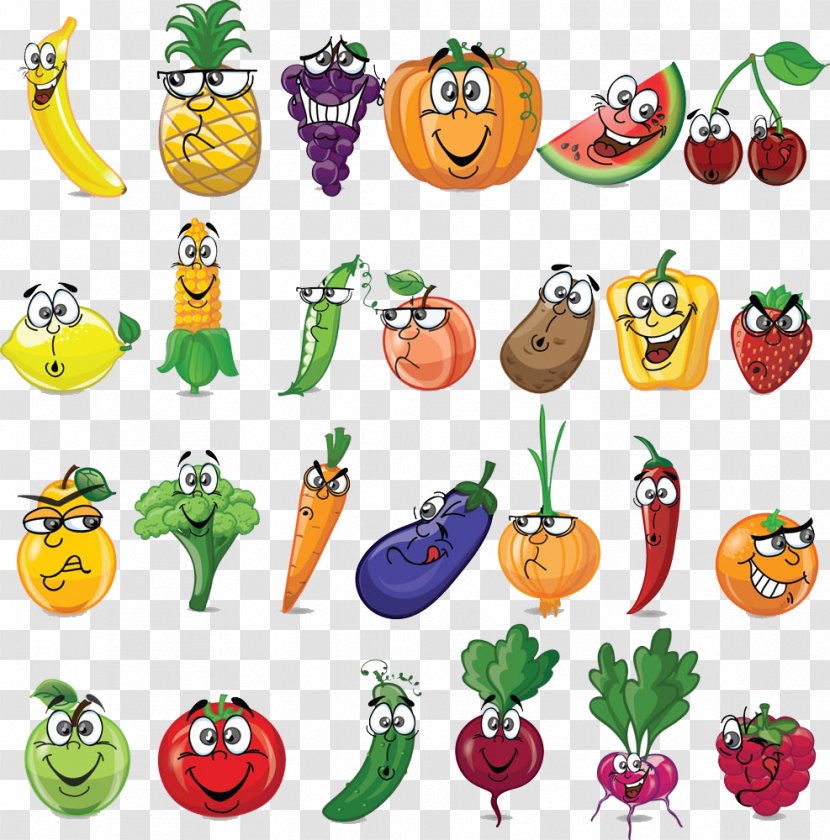 Vegetable Fruit Cartoon Illustration - Drawing - Combination Transparent PNG