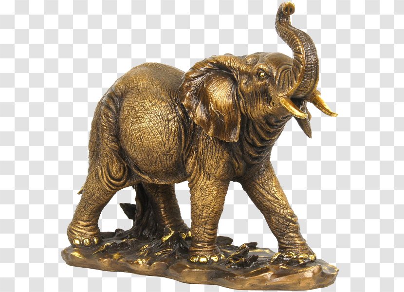 Indian Elephant African Bronze Sculpture Figurine Gift Transparent PNG