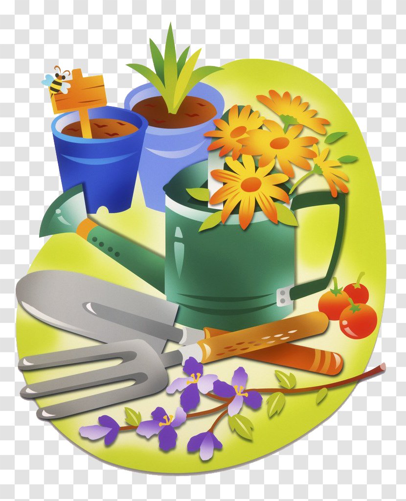 Flowerpot Tool Gardening Drawing Shovel - Pruning - Hand-painted Cartoon Tools Transparent PNG