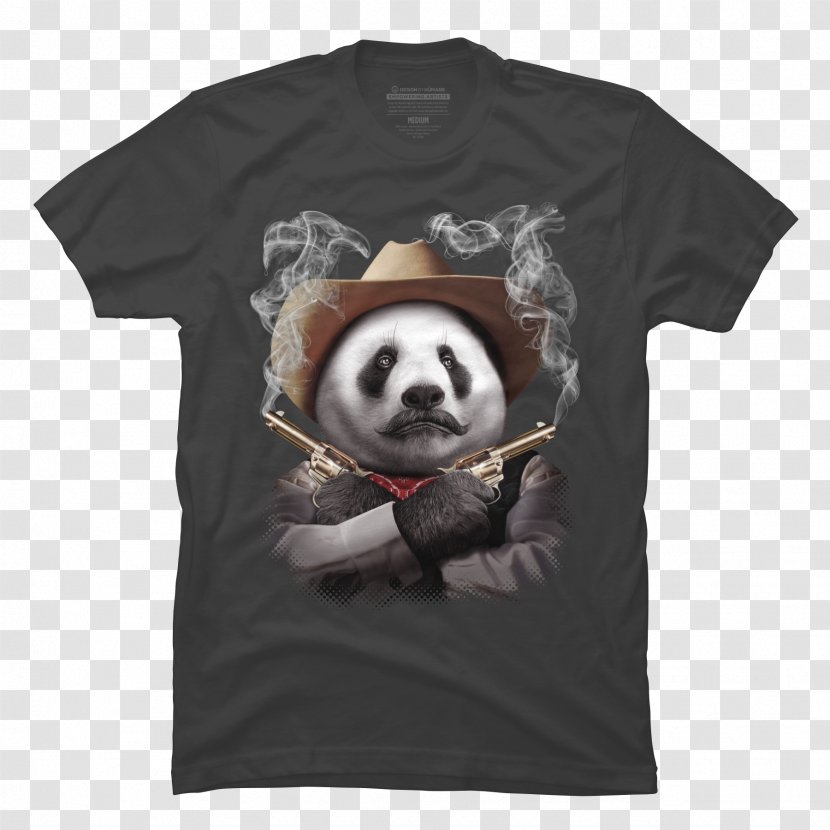 Giant Panda T-shirt Bear Red Cuteness - Hand-painted Transparent PNG