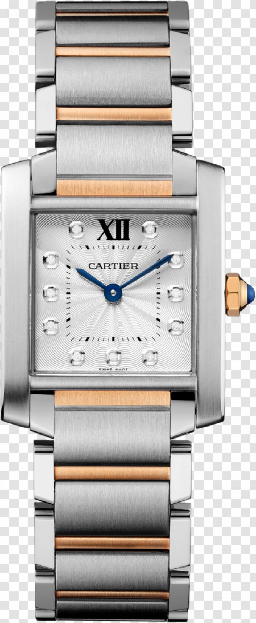 Cartier Tank Française Watch Ballon Bleu - Silver Transparent PNG
