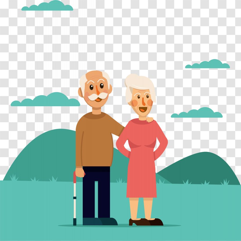 Adobe Illustrator Clip Art - Tree - The Old Couple Walking Together Transparent PNG