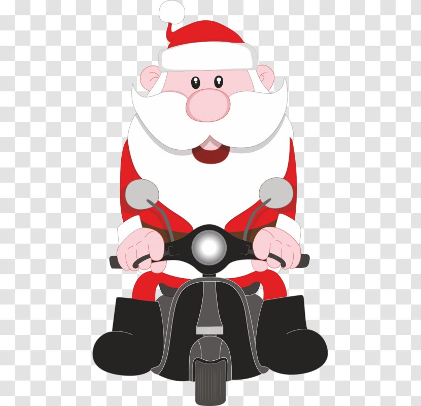 Santa Claus Motorcycle Clip Art - Royaltyfree Transparent PNG