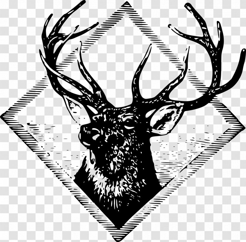 Deer Elk Logo Clip Art - Monochrome Photography Transparent PNG