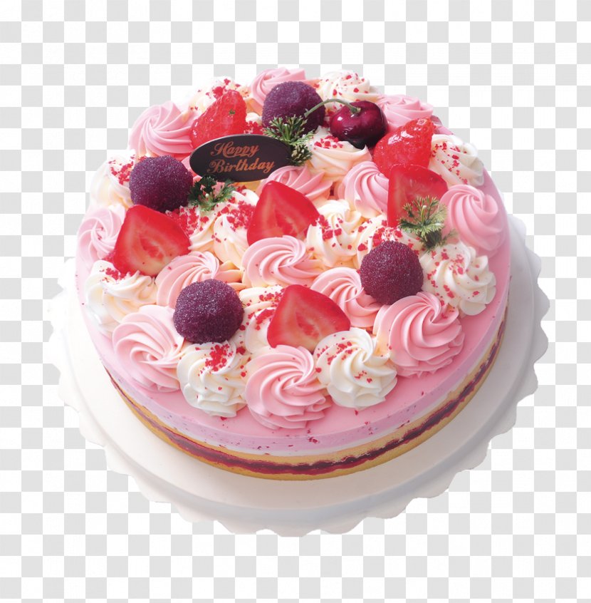 Ice Cream Birthday Cake Strawberry Mousse - Dairy Product Transparent PNG