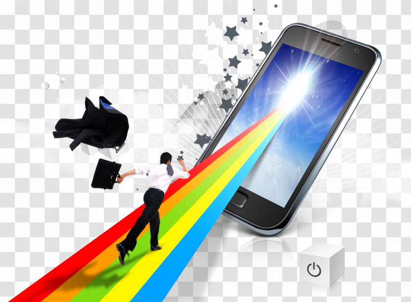 Drawing Mobile Phone - Infographic - Rainbow Transparent PNG