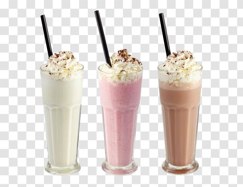Ice Cream Milkshake Smoothie Juice - Non Alcoholic Beverage - Three Cups Of Milk Shake Transparent PNG