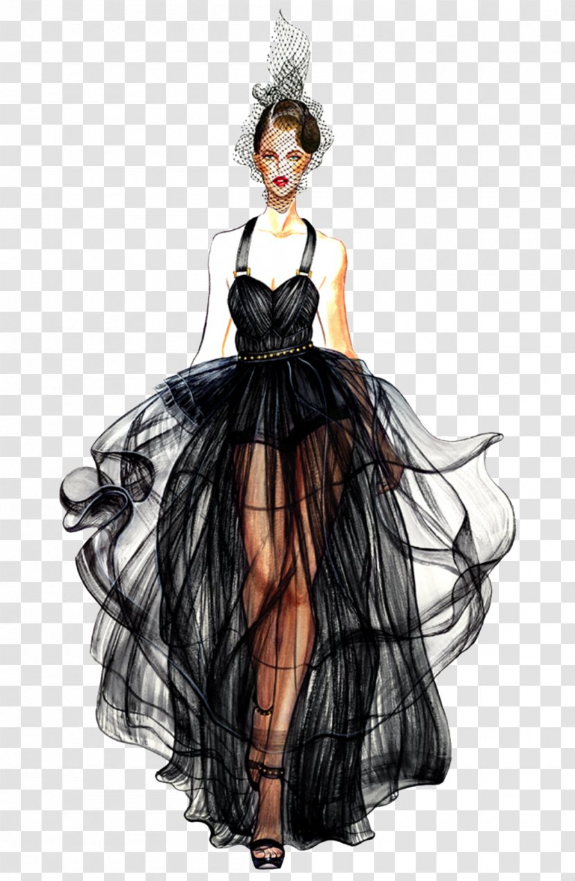 Fashion Illustration Drawing Illustrator - Model - Black Woman Creative Transparent PNG