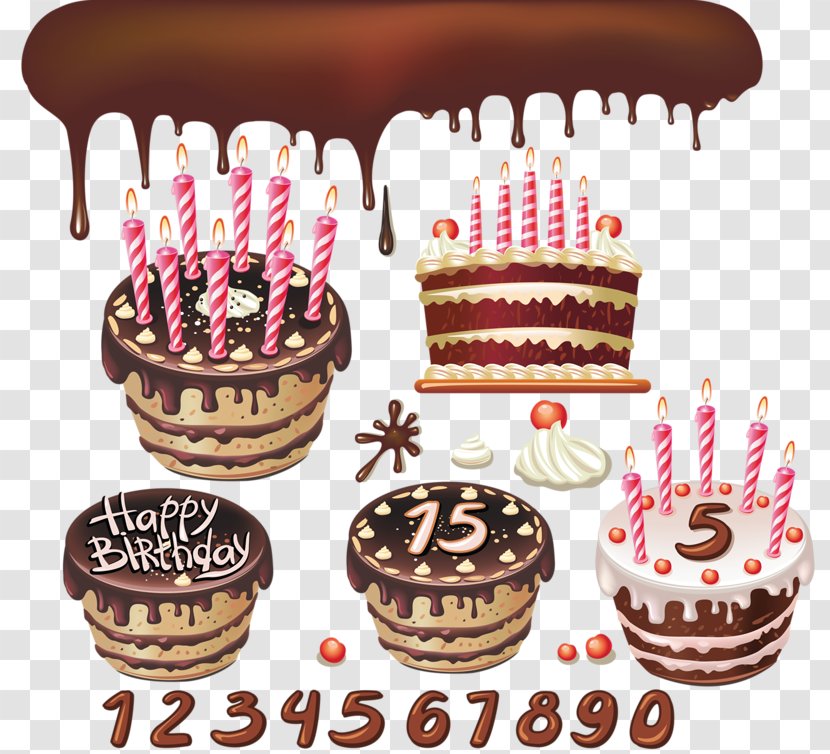 Birthday Cake Chocolate Cupcake - Decorating Transparent PNG
