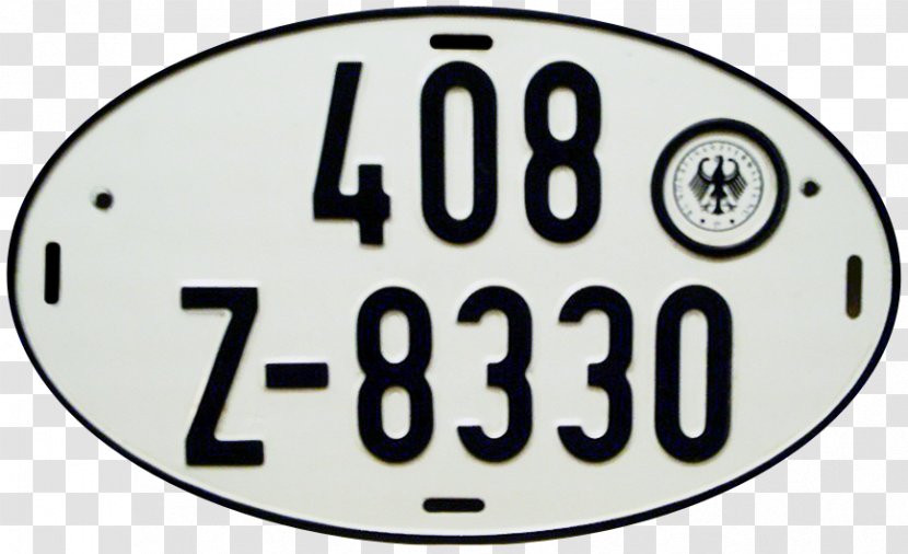 Germany Vehicle License Plates Car Federal Motor Transport Authority - Number Transparent PNG