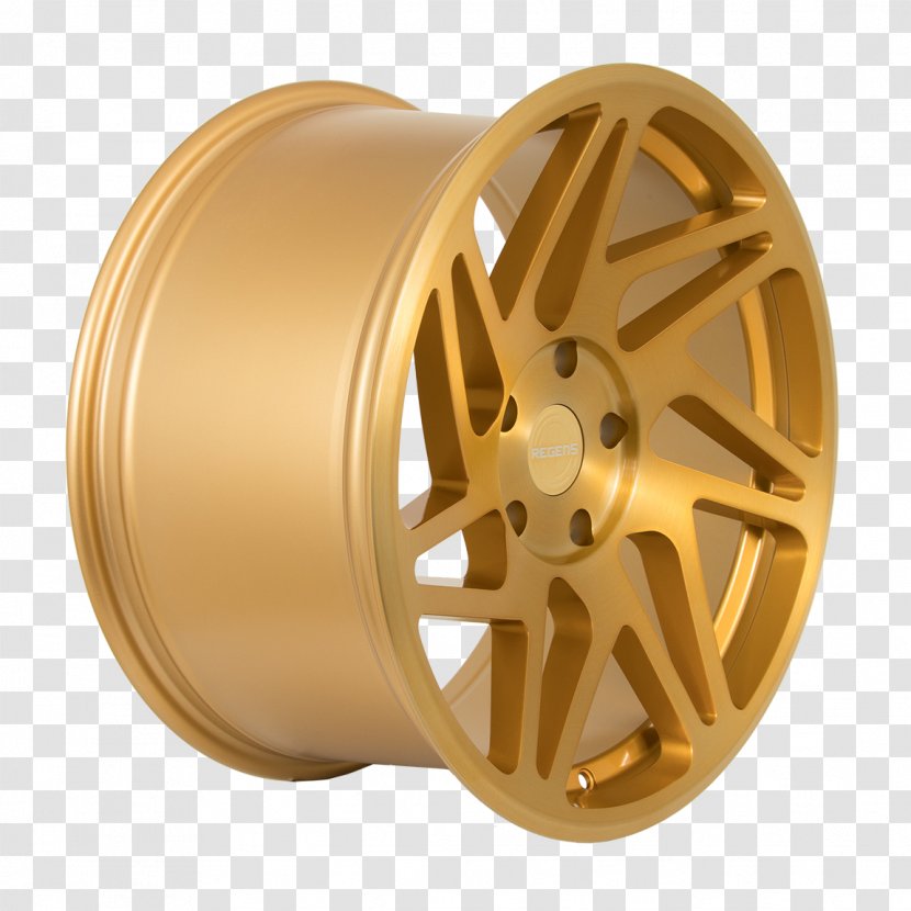 Alloy Wheel Spoke Rim Car - Brushed Gold Transparent PNG