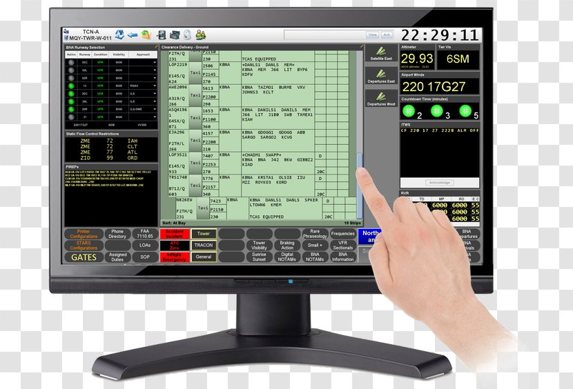 Flight Progress Strip Computer Monitors Air Traffic Control Electronics Touchscreen - Multimedia - Technology Transparent PNG