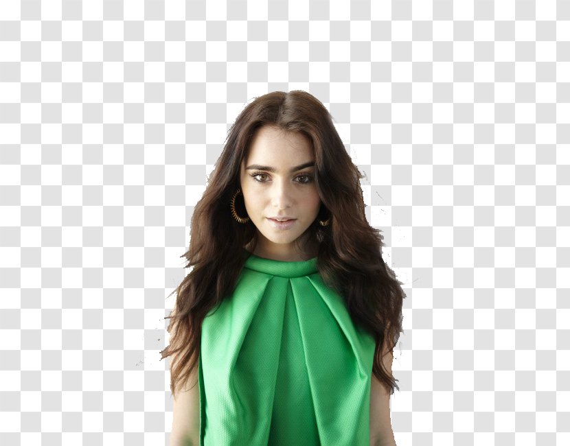 Lily Collins Model Long Hair The Mortal Instruments Fashion - Watercolor Transparent PNG