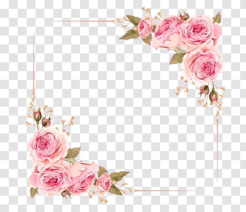 Borders And Frames Clip Art Flower Floral Design - Cut Flowers Transparent PNG