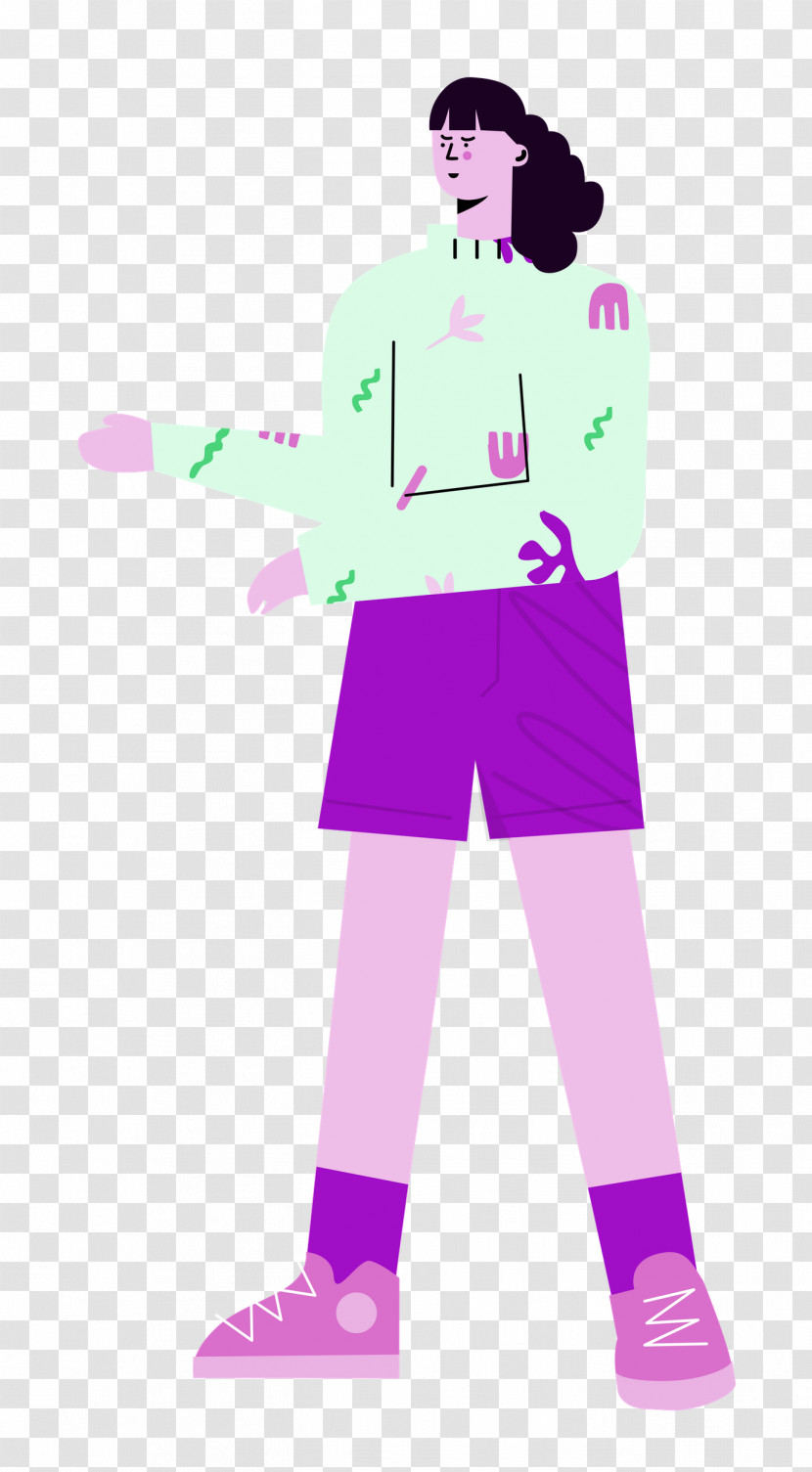 Standing Shorts Woman Transparent PNG