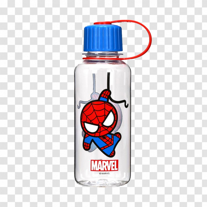 Cup Plastic Water Bottle Glass Cartoon - Drinking - Spiderman Transparent Transparent PNG