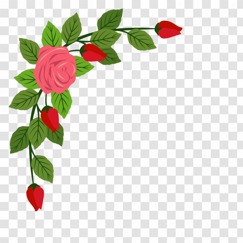 Borders And Frames Clip Art Image Vector Graphics - Garden Roses - Flower Transparent PNG