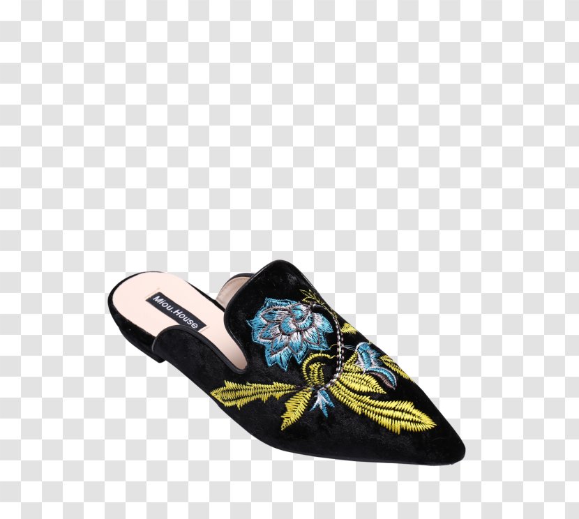 Slipper Shoe Dress Footwear Embroidery - Ruffle Transparent PNG