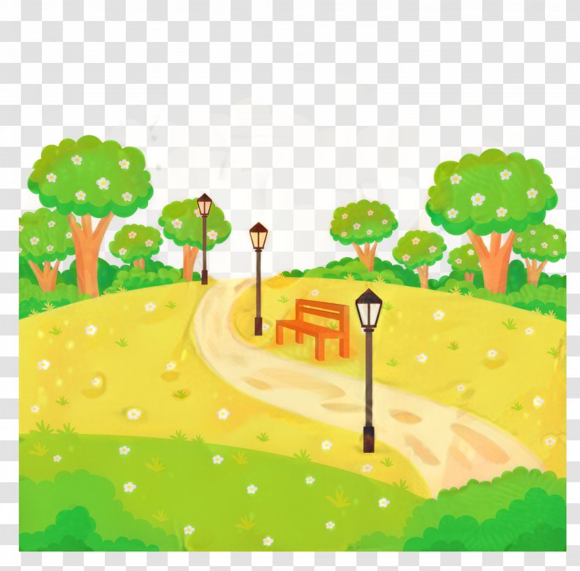 Green Grass Background - Tree - Road Plant Transparent PNG