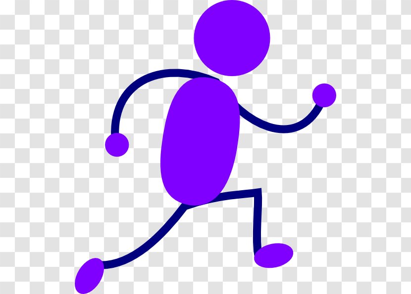Stick Figure Running Clip Art - Animation - Purple People Cliparts Transparent PNG