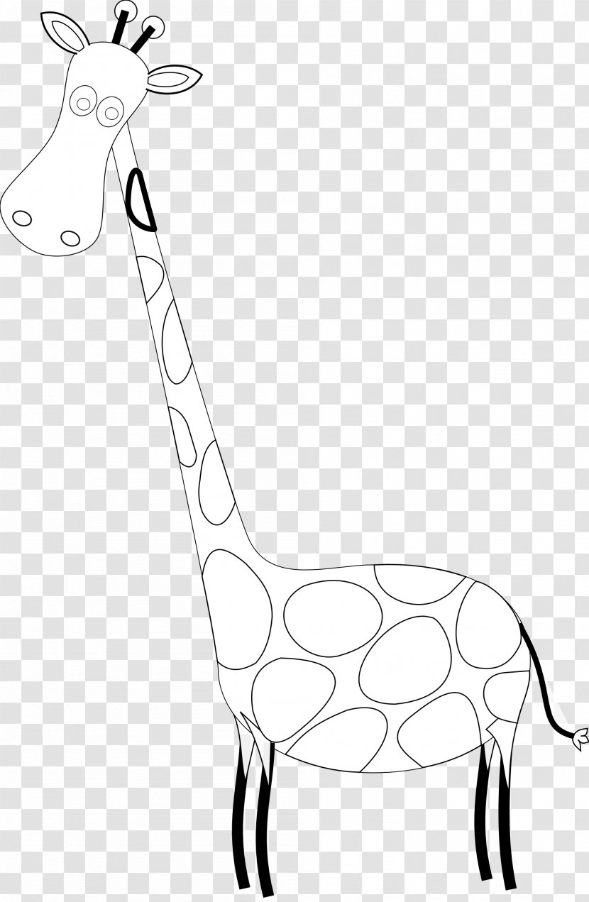 Black And White Giraffe Clip Art Transparent PNG