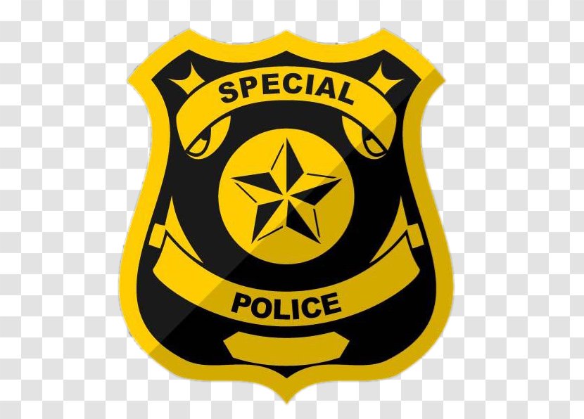 Police Officer Badge Special Academy - Station - Yellow Shield Transparent PNG