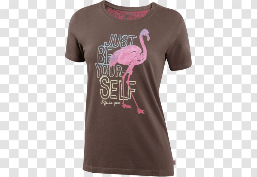 T-shirt Neck Sleeve Water Bird - Pink Transparent PNG
