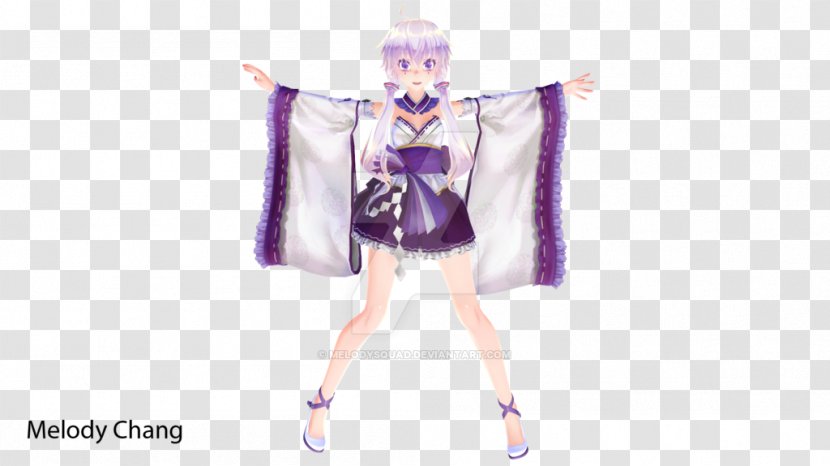 Kimono Costume Clothing Yuzuki Yukari MikuMikuDance - Violet - Dress Transparent PNG