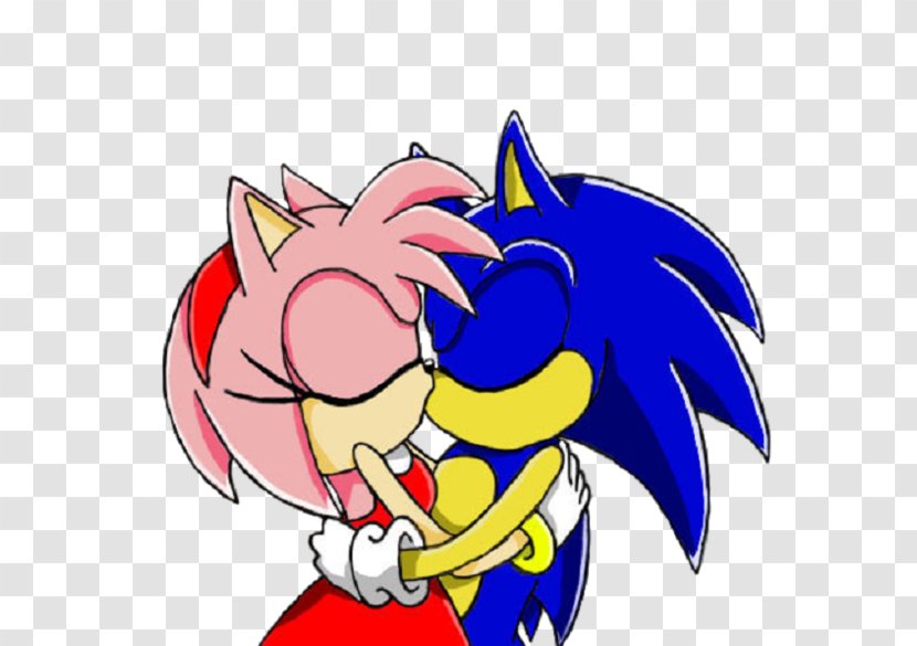 Amy Rose Shadow The Hedgehog Sonic Kiss - Artwork - Kissing Clipart Transparent PNG