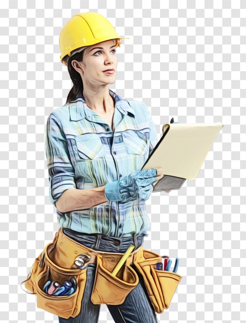 Construction Worker Hard Hat Personal Protective Equipment Workwear - Fashion Accessory Bluecollar Transparent PNG