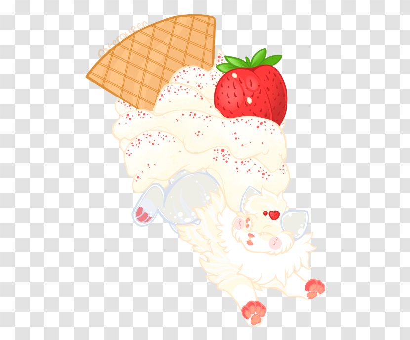 Strawberry Ice Cream Cones Illustration Product Transparent PNG