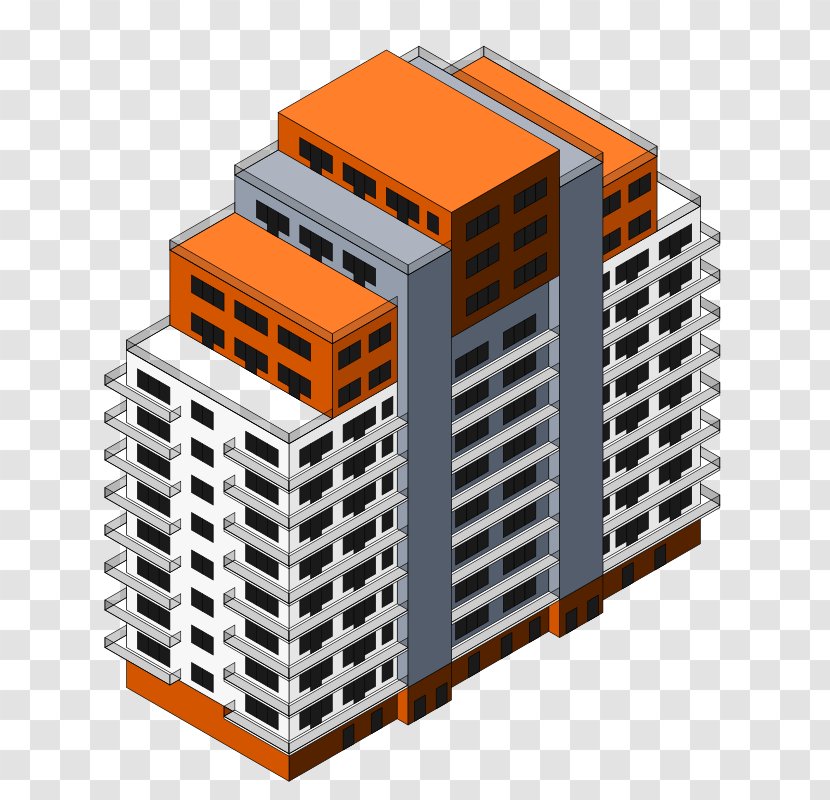 Building Isometric Projection Facade Clip Art - Architectural Engineering Transparent PNG