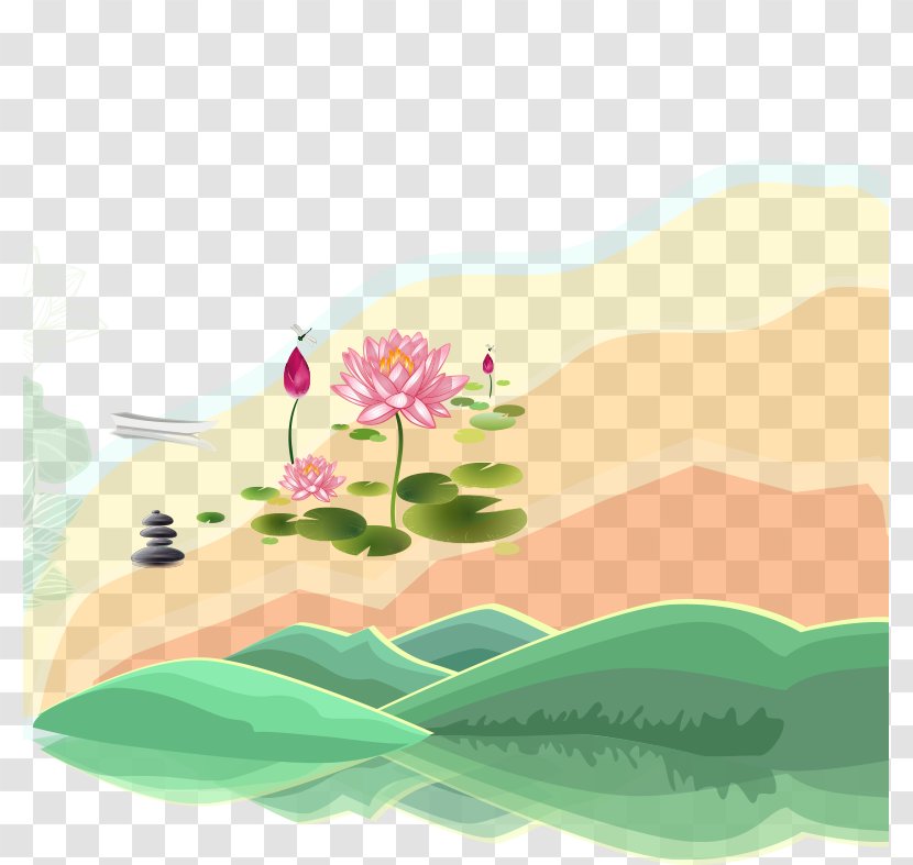 Poster Summer Autumn - Flower - Lotus Transparent PNG