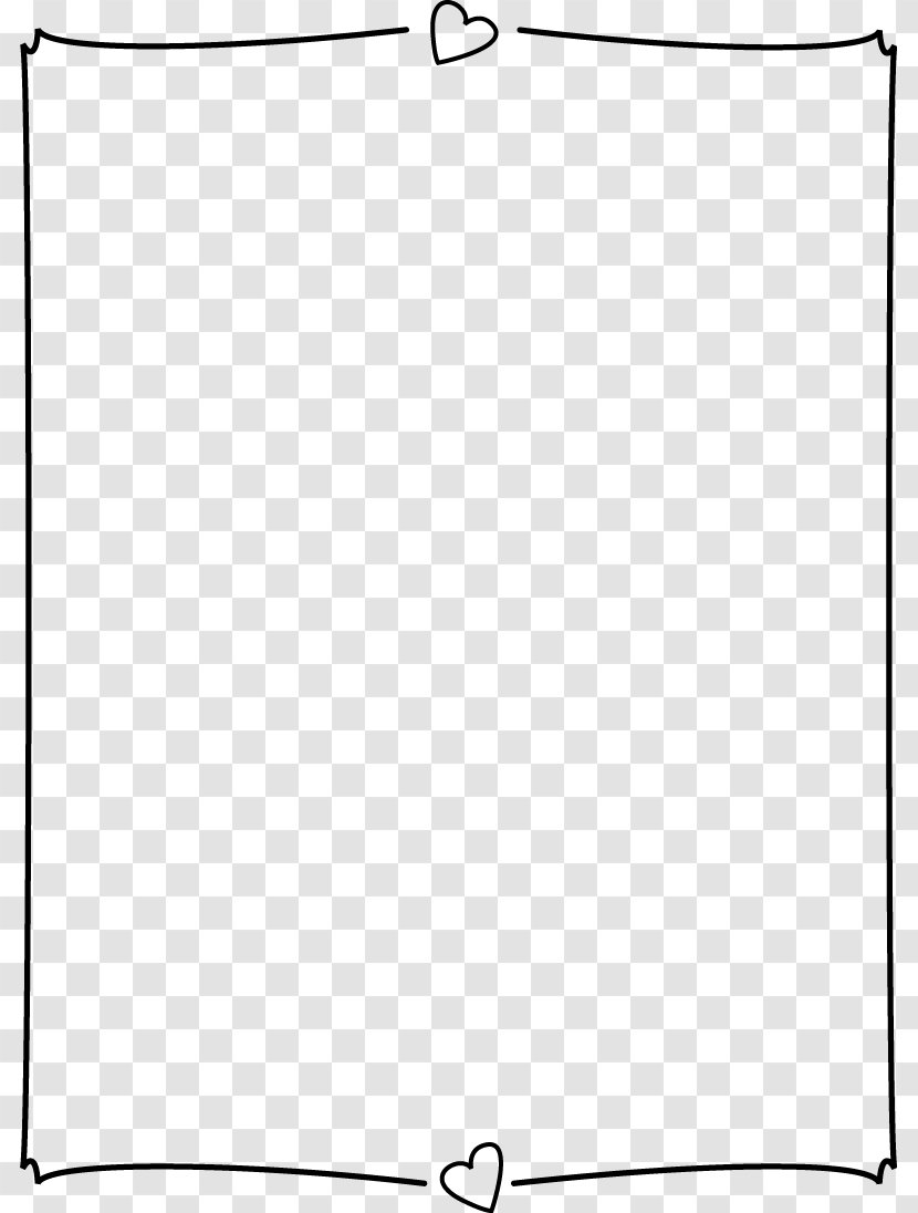 Black And White Angle Point Pattern - Monochrome - Heart Page Border Transparent PNG