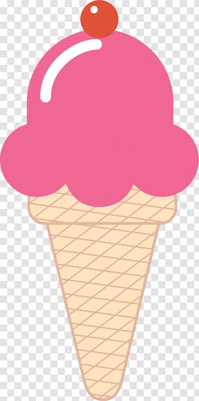 Neapolitan Ice Cream Cone Gelato Chocolate - Cartoon Pink Transparent PNG