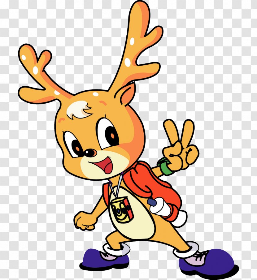 Reindeer Cartoon Clip Art - Tail - Cheerful Deer Transparent PNG