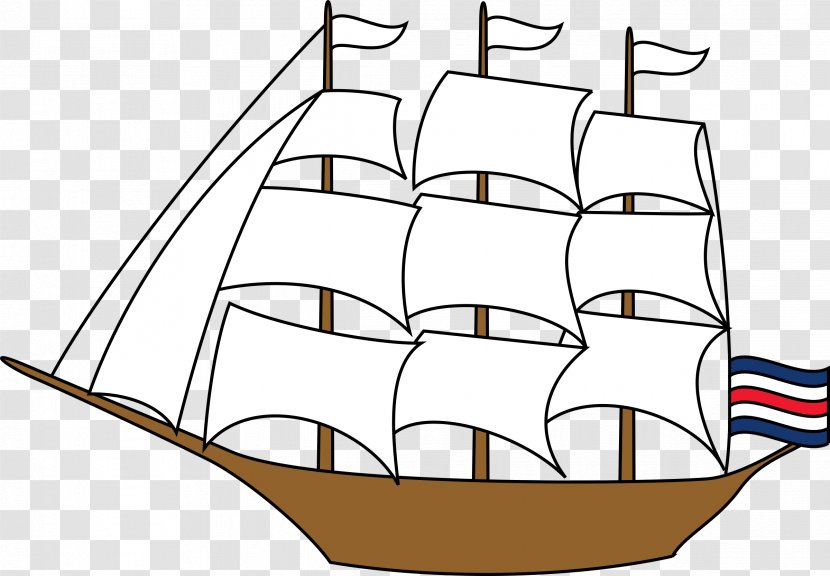 Sailing Ship Sailboat Clip Art - Brigantine Transparent PNG